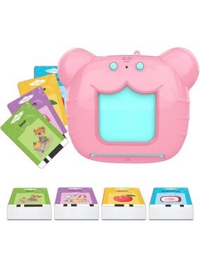 Flash Card Talking Pink Reader Learning Toddlers Sight Word & Vocabulary Toy A6